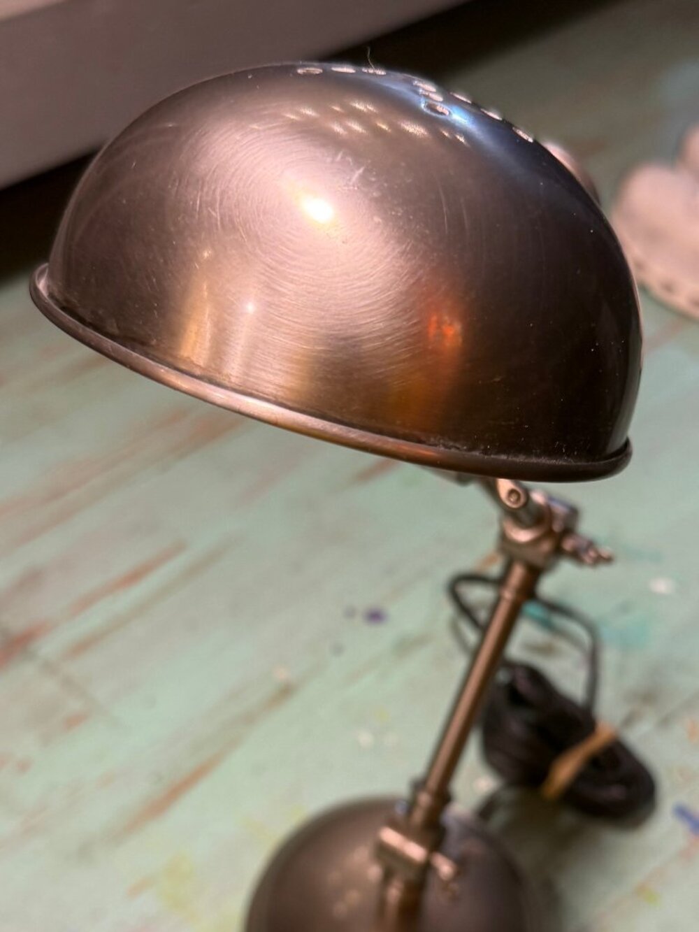Vintage Pottery Barn 3Way Adjustable Professional Heavy Desk Lamp Brushed Nickel